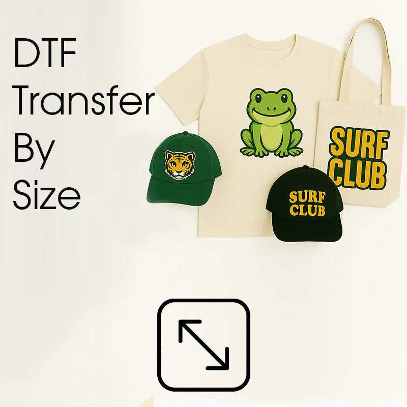 Custom DTF Transfers by size